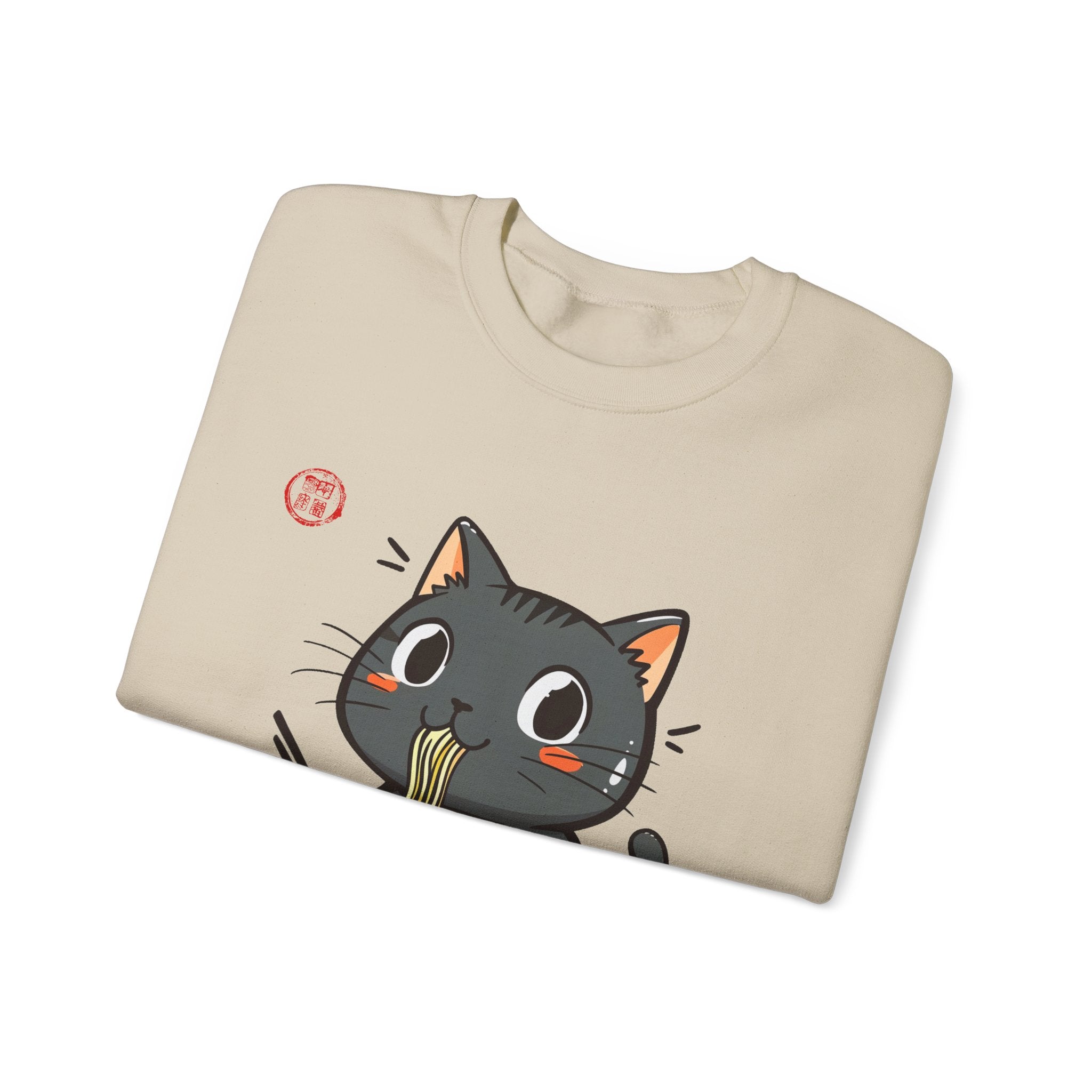 Momo Cat Eats Ramen - Minimalist Sweater