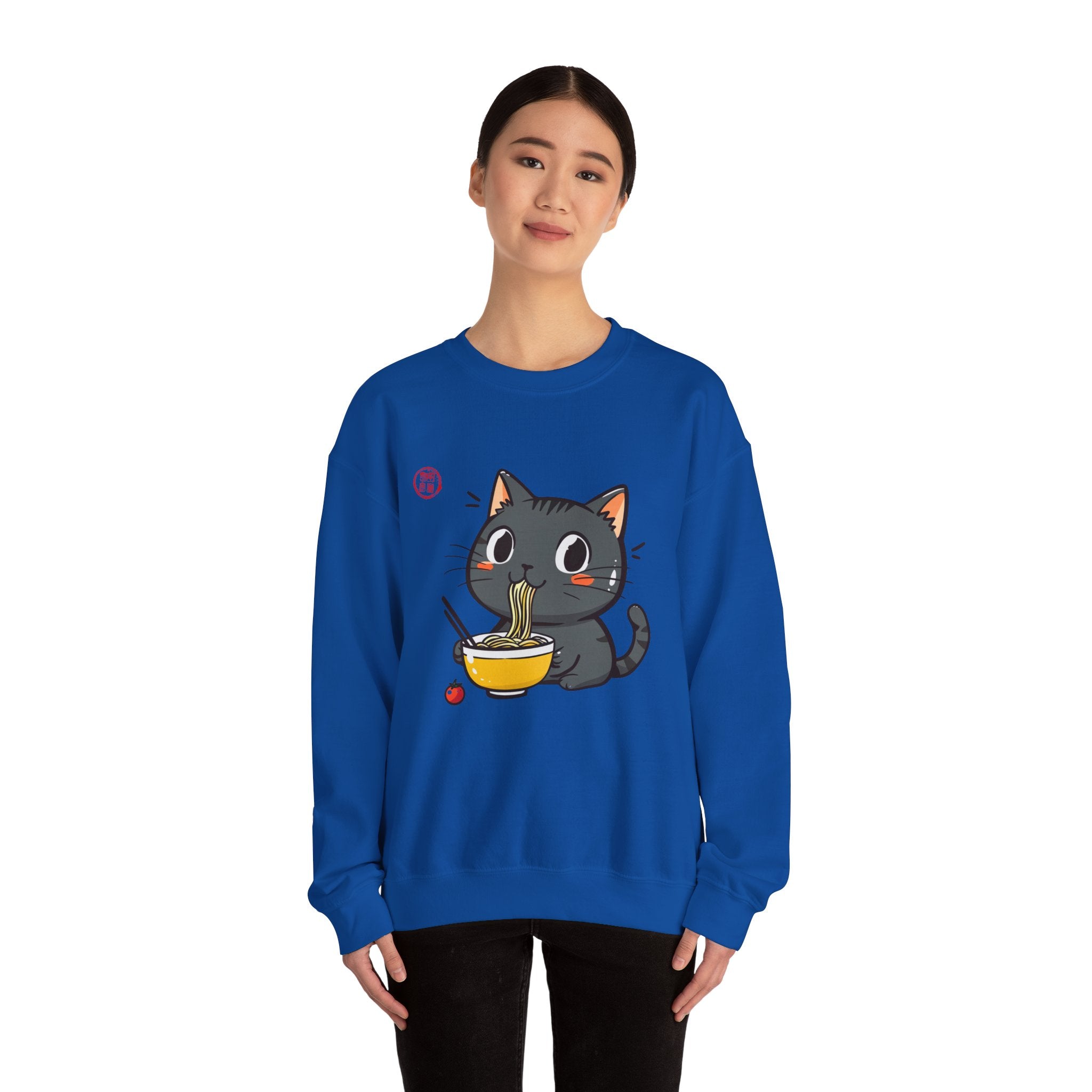 Momo Cat Eats Ramen - Minimalist Sweater