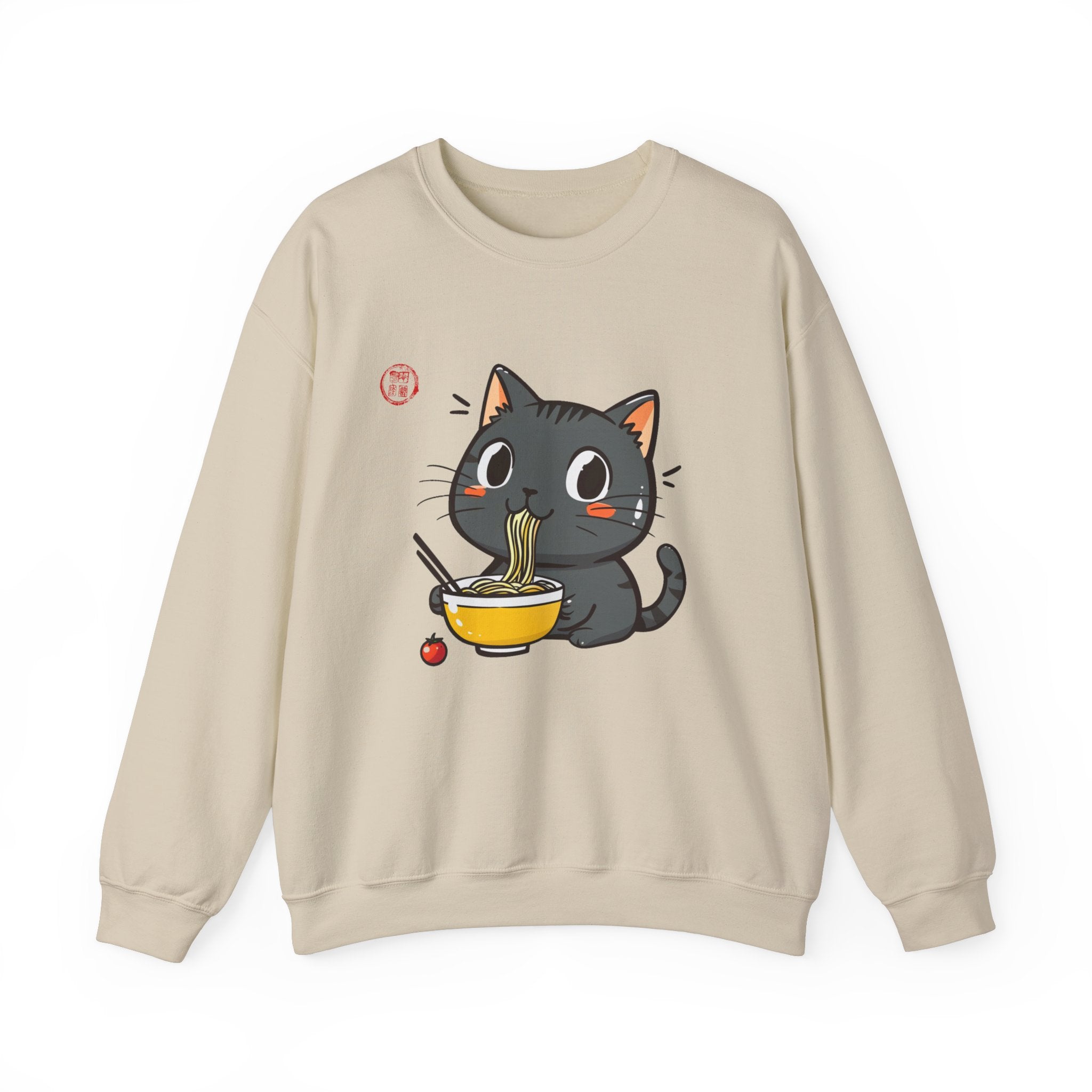 Momo Cat Eats Ramen - Minimalist Sweater