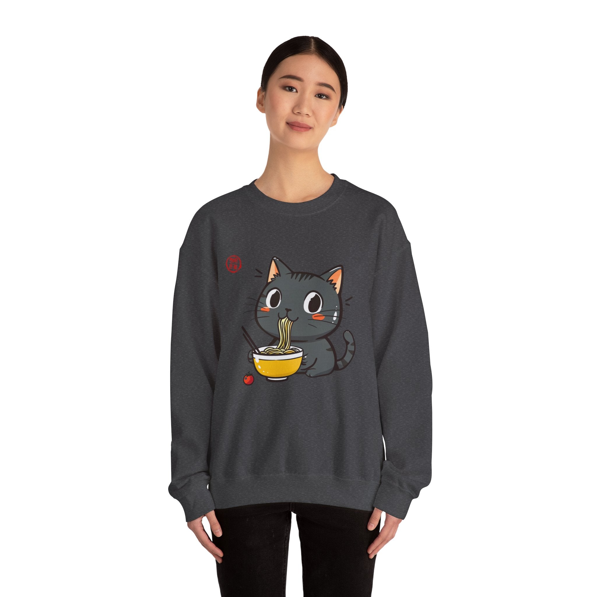 Momo Cat Eats Ramen - Minimalist Sweater